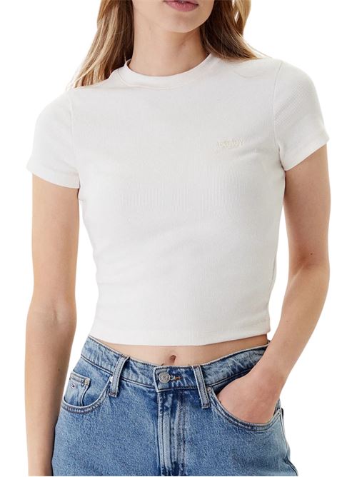 T-shirt bianco sporco in cotone Tommy Jeans | DW0DW20910YBH